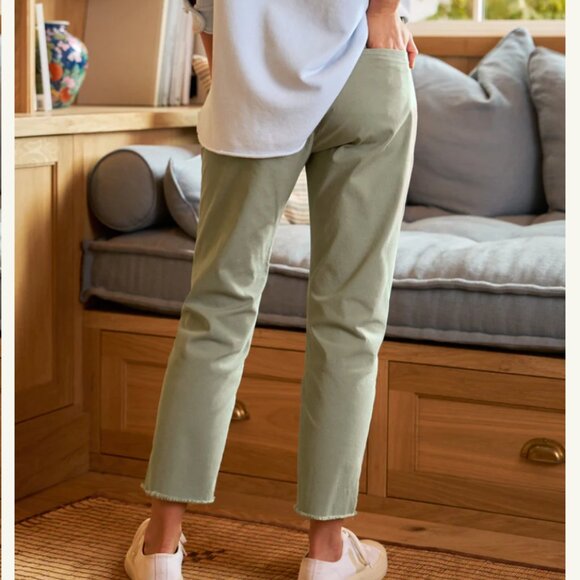 Eileen & Fisher Wicklow Italian Chino Pants Womens 2 Green Sage Cotton Straight - Picture 3 of 13
